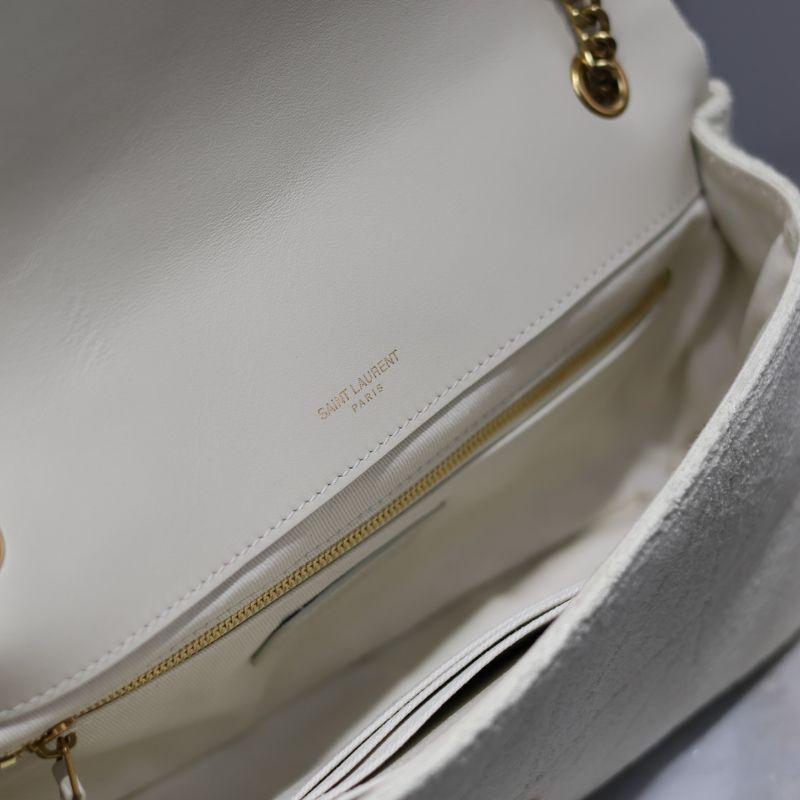 YSL Jamie Silk White Shoulder Bag