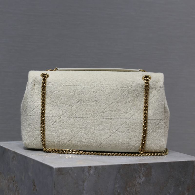 YSL Jamie Silk White Shoulder Bag