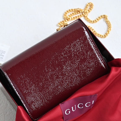 Gucci Rosso Ancora Dionysus Red Patent Leather Bag