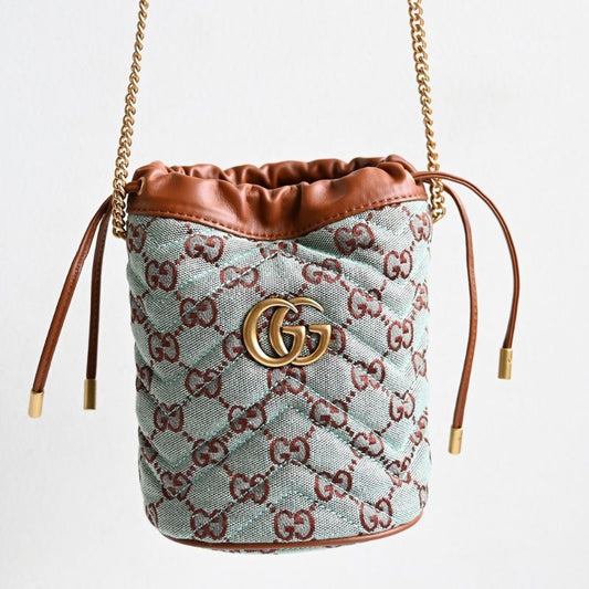 Gucci Brown Denim Bucket Bag