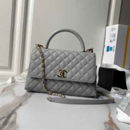 Chanel Grey Coco Handle Medium Bag