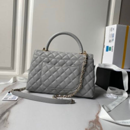 Chanel Grey Coco Handle Medium Bag