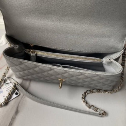 Chanel Grey Coco Handle Medium Bag