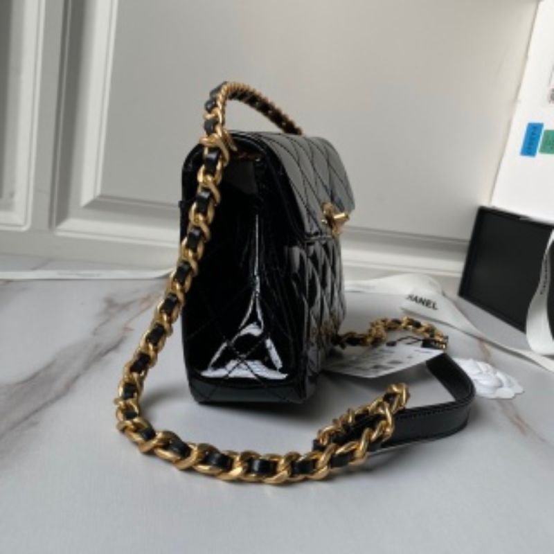 Chanel Classic LOGO Patented Calfskin