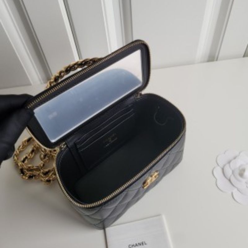 Chanel Black Lamb Skin Top Handle Bag