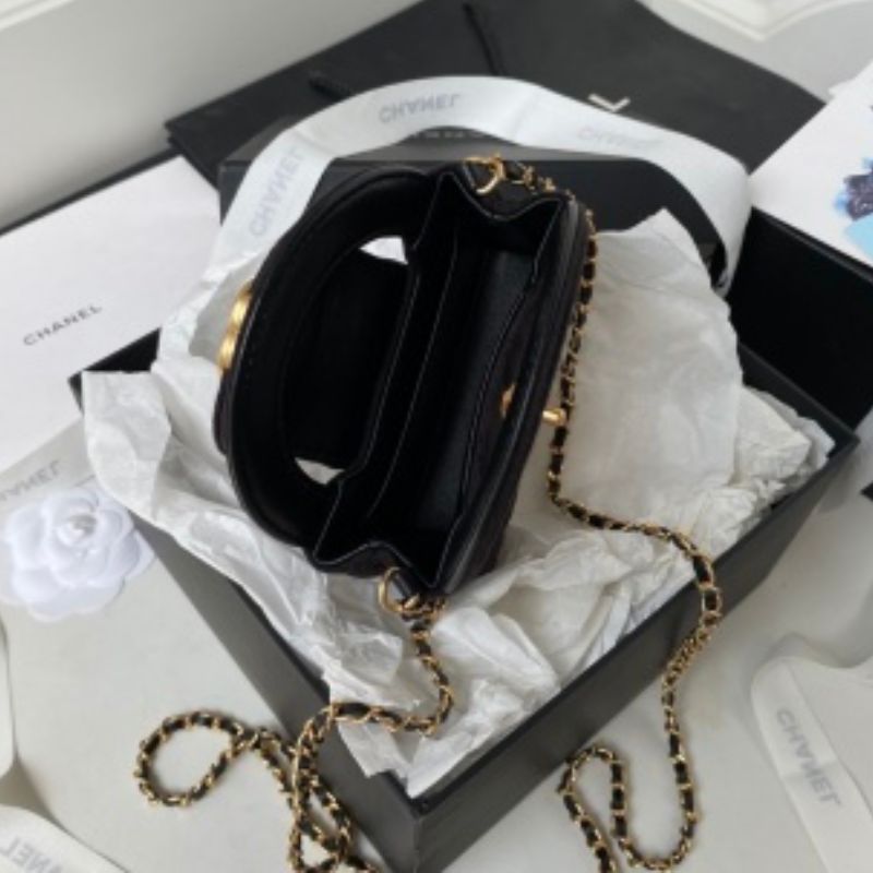 Chanel Mini Shopping Velvet Gold Metal Bag