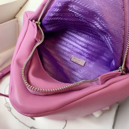Prada Saffiano Leather Pink Mini Pouch Bag