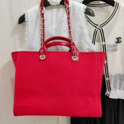 Chanel Deauville NM Tote Mixed Fiber Bag