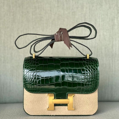 Hermes Constance 24 Matte Vert Titien Alligator Bag