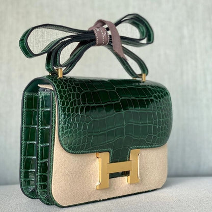 Hermes Constance 24 Matte Vert Titien Alligator Bag