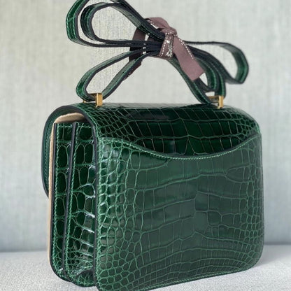 Hermes Constance 24 Matte Vert Titien Alligator Bag