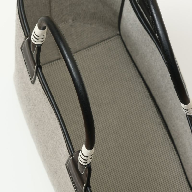 Hermes Black/Gray Toile H Swift Leather Steeple Bag