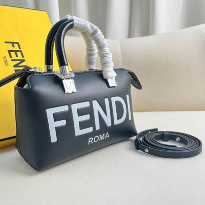 Fendi Vitello King Plexiglass Logo Bag