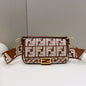 Fendi Brown FF Embroidery Fabric Bag