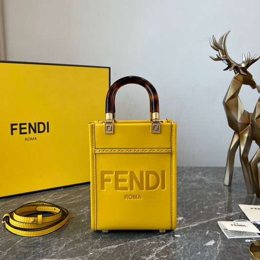 Fendi Yellow Mini Sunshine Shopper Bag