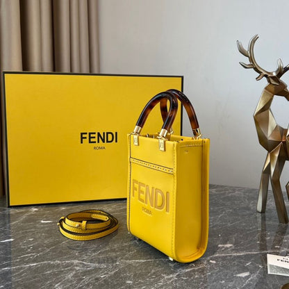 Fendi Yellow Mini Sunshine Shopper Bag