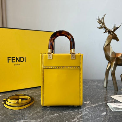 Fendi Yellow Mini Sunshine Shopper Bag