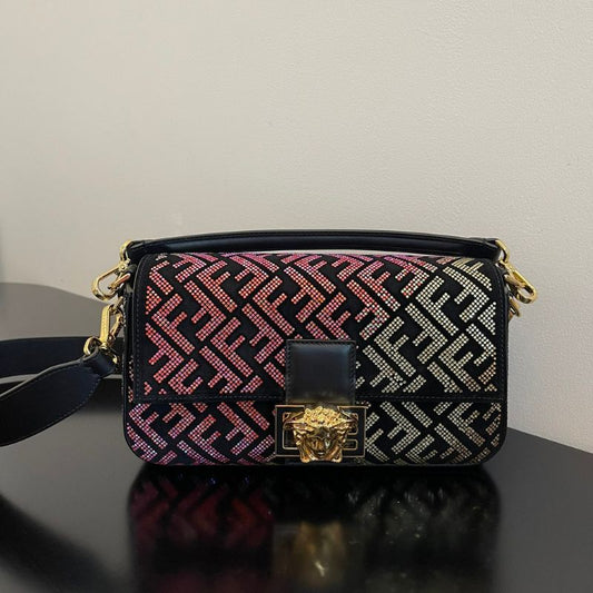 Fendi Fendace Gradient Crystal Baguette Bag