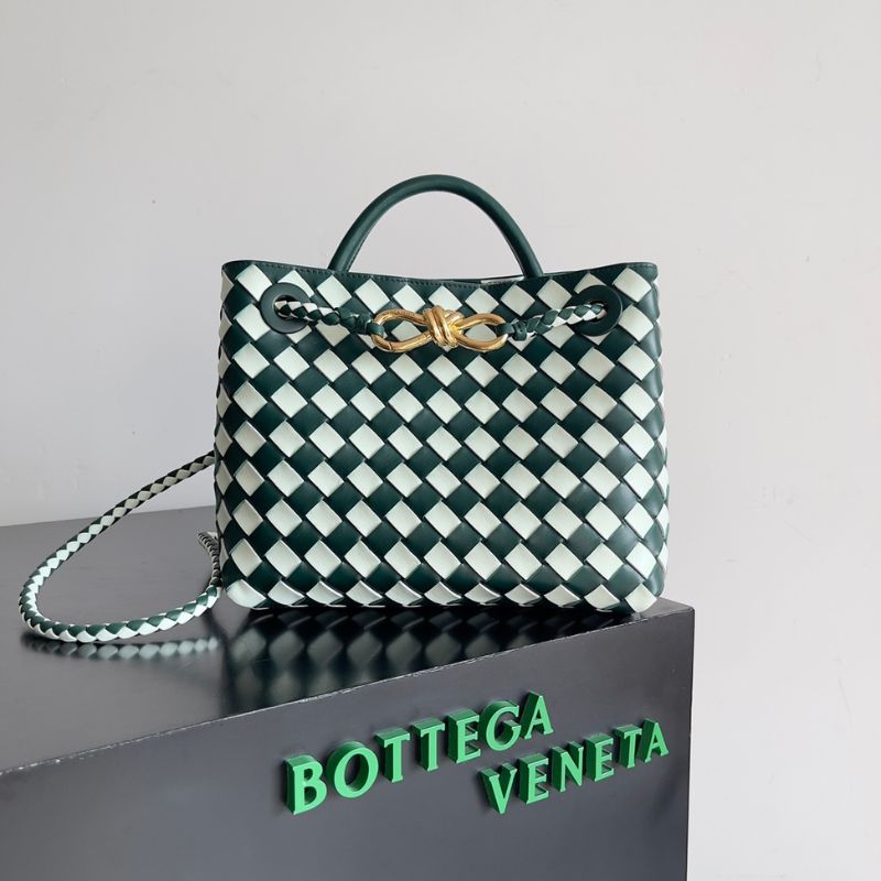 BV Andiamo Bicolor Intrecciato Top-handle Bag