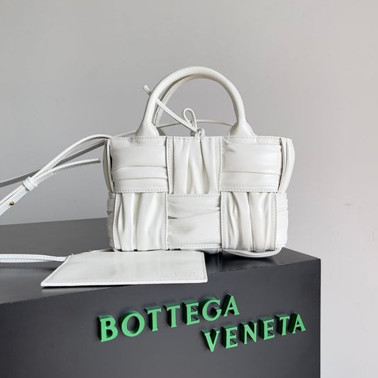 Bottega Veneta Woven Pleated Top Handle Tote Bag