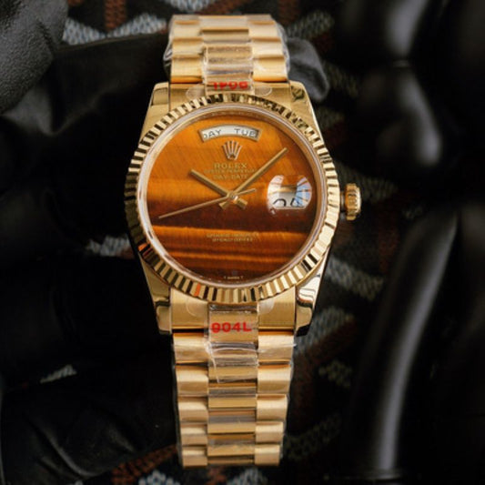 Rolex Day-Date Counterweight Full Yellow Gold Orange Watch