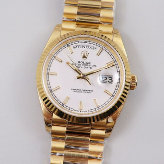 Rolex President Day Date White Roman Dial Watch