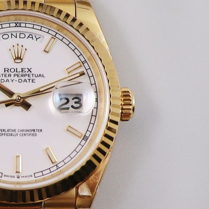 Rolex President Day Date White Roman Dial Watch