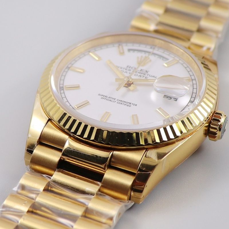 Rolex President Day Date White Roman Dial Watch