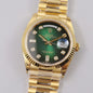 Rolex Day Date Green Dial Yellow Gold Watch