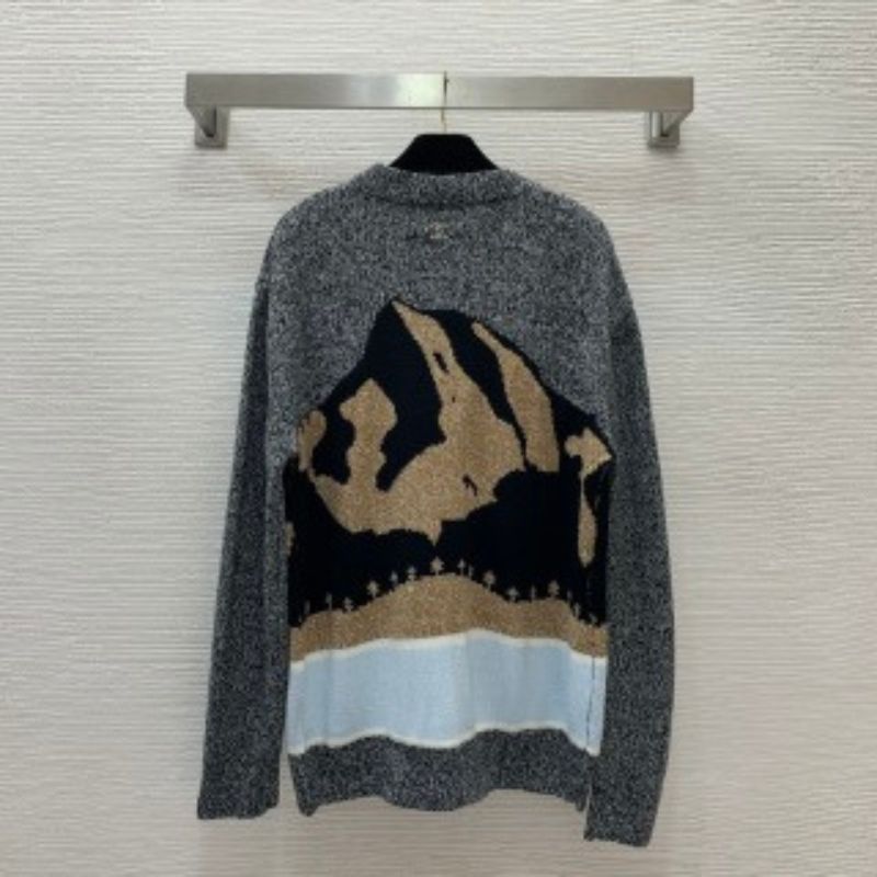 Chanel Contrast Jacquard Logo Pullover Sweater