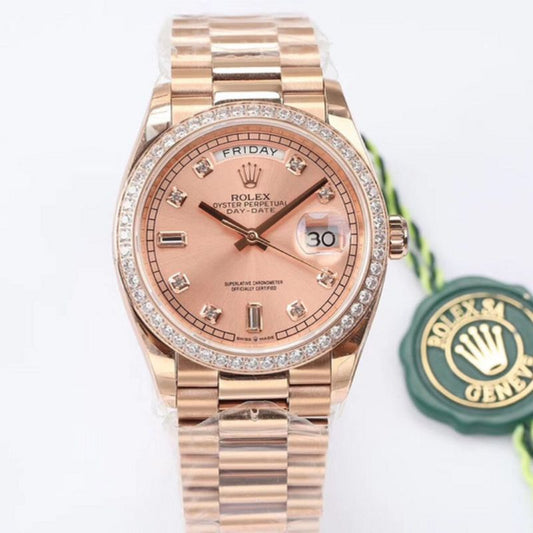 Rolex Day-Date 36 Diamond Bezel Women's Watch