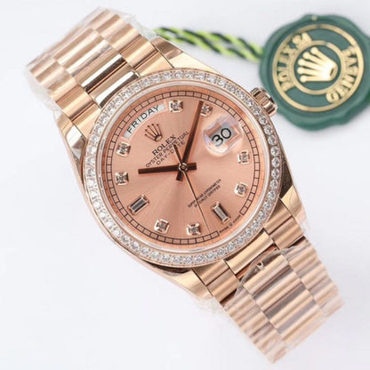 Rolex Day-Date 36 Diamond Bezel Women's Watch