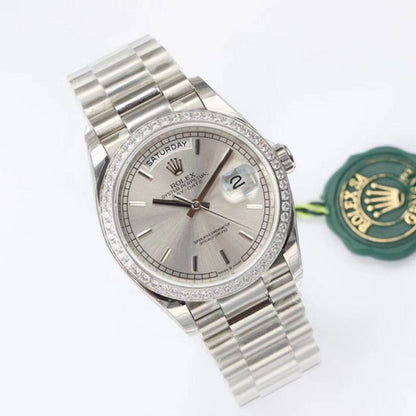 Rolex President Day Date Platinum Diamond Watch