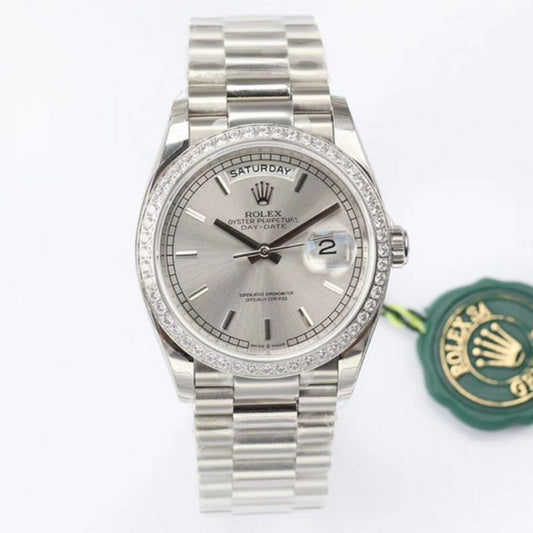 Rolex President Day Date Platinum Diamond Watch