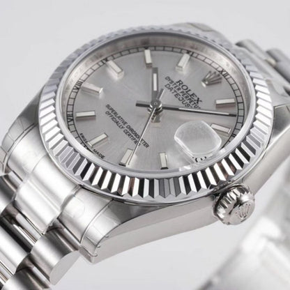 Rolex Datejust 31 Silver Dial White Fluted Bezel Ladies Watch
