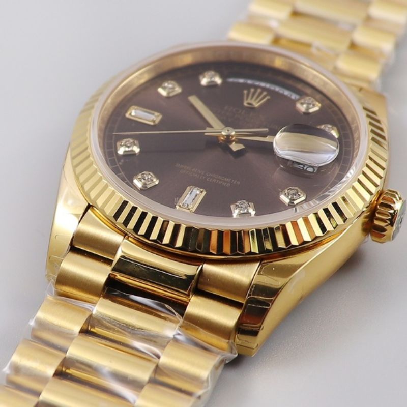 Rolex Day-Date Chocolate Dial Yellow Gold Watch