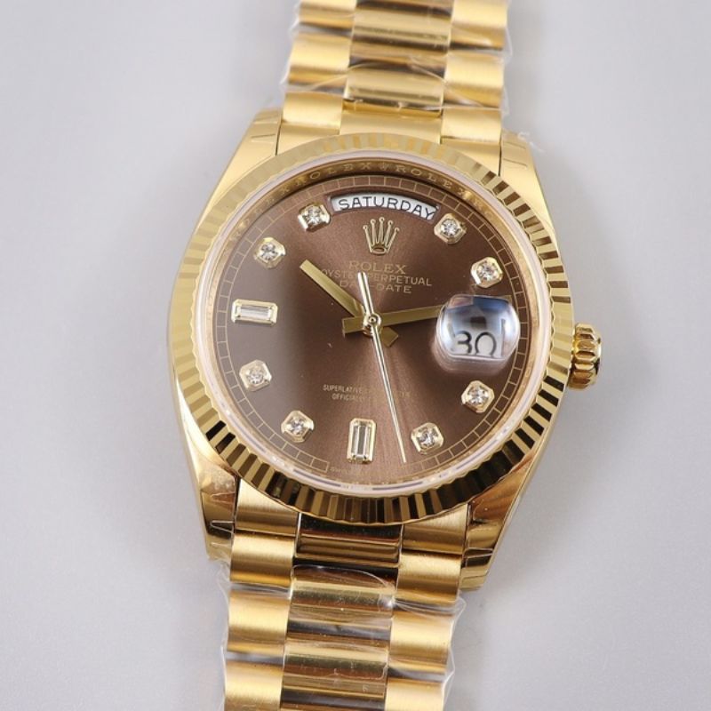 Rolex Day-Date Chocolate Dial Yellow Gold Watch