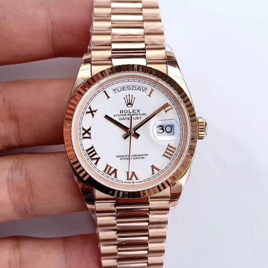 Rolex Day-Date Full Rose Gold Roman Watch