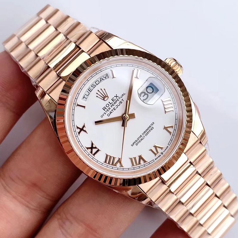 Rolex Day-Date Full Rose Gold Roman Watch