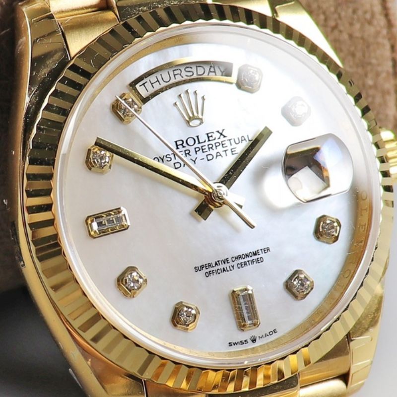 Rolex Day-Date Fluted Bezel President Bracelet Women's Watch