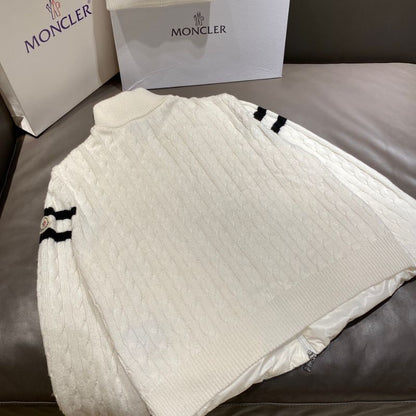 Moncler 25AW Wool-Blend Splicing Down Jacket