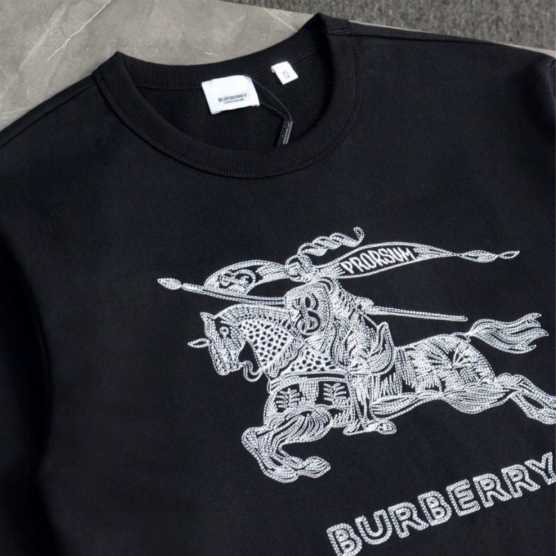 Burberry Embroidered Warhorse Round Neck Sweater