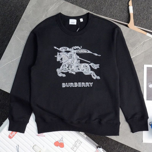 Burberry Embroidered Warhorse Round Neck Sweater