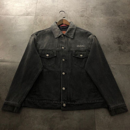 Gucci 2024 Logo Embroidered Denim Jacket