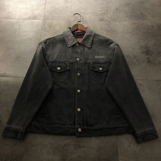 Gucci 2024 Logo Embroidered Denim Jacket