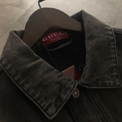 Gucci 2024 Logo Embroidered Denim Jacket