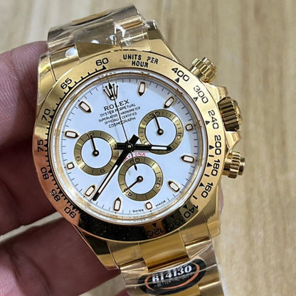 Rolex Cosmograph Daytona White Dial with Yellow Gold Oyester Bracelet Watch