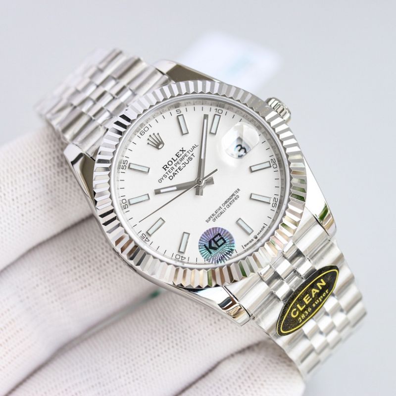 Rolex 41mm Datejust Silver Jubilee Bracelet Fluted Bezel Watch