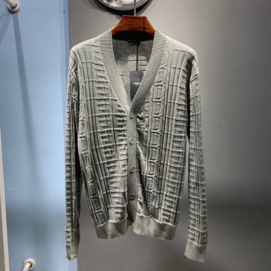 Fendi All-Season Logo Jacquard Cardigan