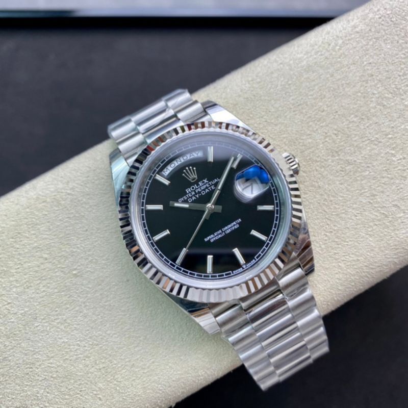 Rolex Black Silver Watch